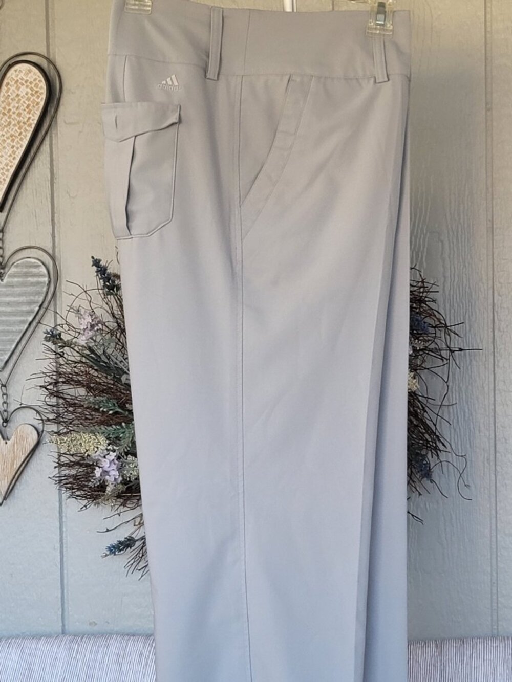 Adidas Climalite Cargo Golf Pants Womens 14 Lt Gray Performance Slacks